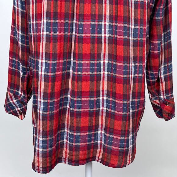 Free People Magical Plaid Embroidered Button Down Top Small Boho Western Fall - Picture 10 of 16